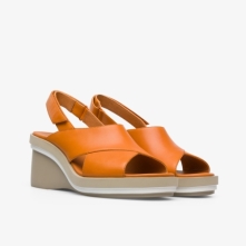 Camper Kyra Womens Wedge Sandals US-67743 Orange Black Friday Sale